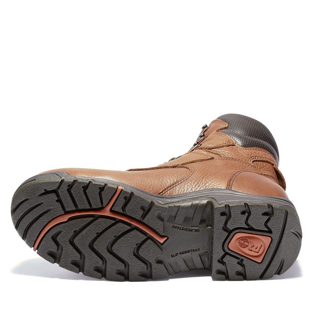 Timberland Μποτακια Εργασίας Ανδρικα Καφε - Pro® Titan® 8\" Alloy Toe - Greece 8970612-GD